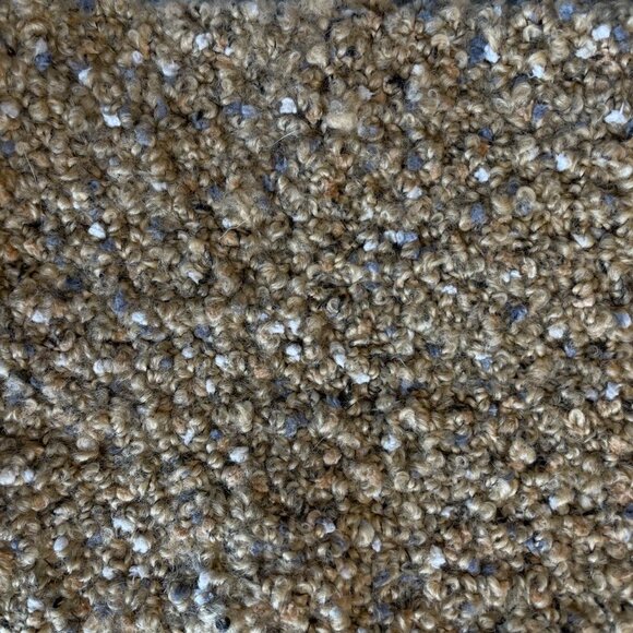 Vintage Handwoven Tan Scarf | Yuki Kreiner Textured Boucle Neutral Wool Blend - Picture 4 of 5